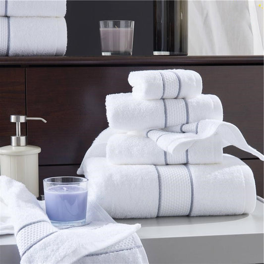 Single 100% Cotton Towel, White, select from hand towel, face towel, shower towel  dimensions (55.12x31.50, 12.99x12.99 and 23.62 x 15.75 inches) ,Highly Absorbent, Quick Dry, Hotel & Spa Quality